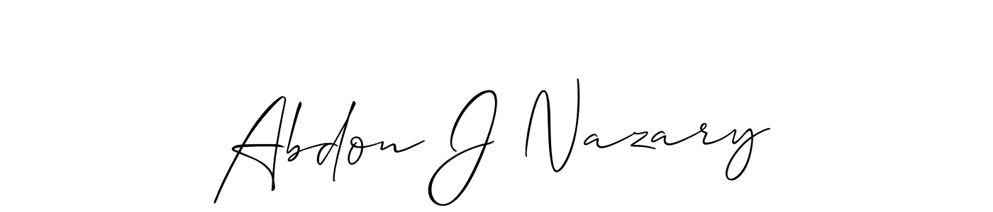 Create a beautiful signature design for name Abdon J Nazary. With this signature (Allison_Script) fonts, you can make a handwritten signature for free. Abdon J Nazary signature style 2 images and pictures png