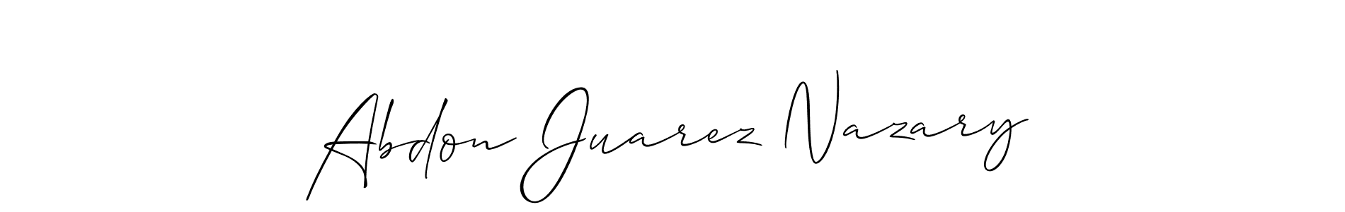 How to make Abdon Juarez Nazary signature? Allison_Script is a professional autograph style. Create handwritten signature for Abdon Juarez Nazary name. Abdon Juarez Nazary signature style 2 images and pictures png