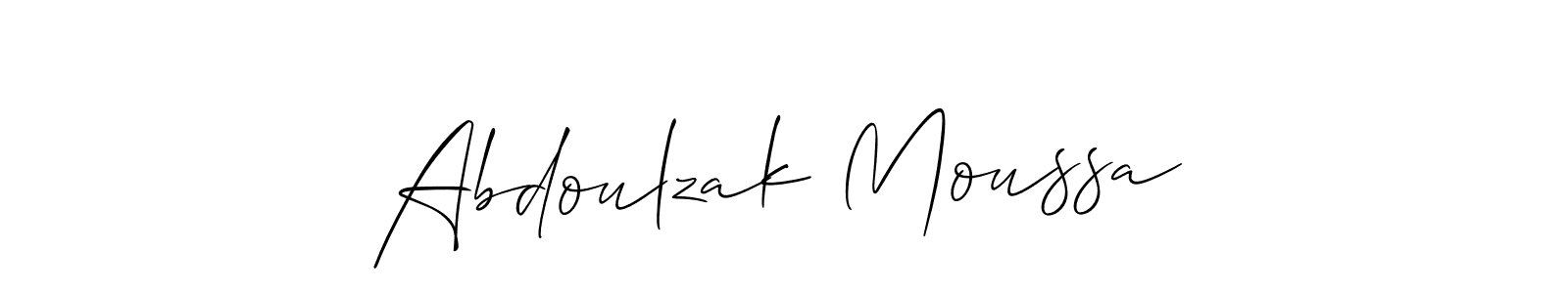 It looks lik you need a new signature style for name Abdoulzak Moussa. Design unique handwritten (Allison_Script) signature with our free signature maker in just a few clicks. Abdoulzak Moussa signature style 2 images and pictures png