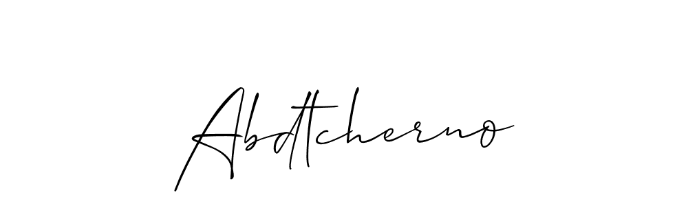 How to make Abdtcherno signature? Allison_Script is a professional autograph style. Create handwritten signature for Abdtcherno name. Abdtcherno signature style 2 images and pictures png