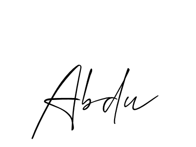 if you are searching for the best signature style for your name Abdu. so please give up your signature search. here we have designed multiple signature styles  using Allison_Script. Abdu signature style 2 images and pictures png