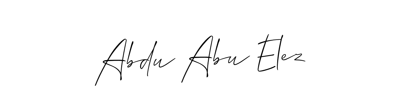 Design your own signature with our free online signature maker. With this signature software, you can create a handwritten (Allison_Script) signature for name Abdu Abu Elez. Abdu Abu Elez signature style 2 images and pictures png