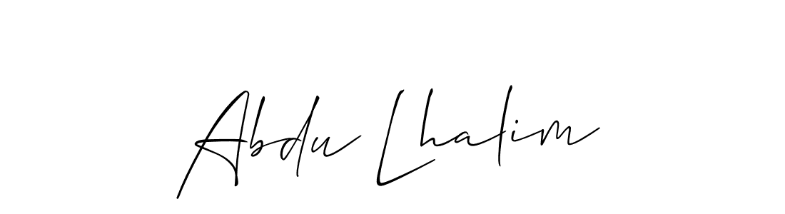 Also we have Abdu Lhalim name is the best signature style. Create professional handwritten signature collection using Allison_Script autograph style. Abdu Lhalim signature style 2 images and pictures png