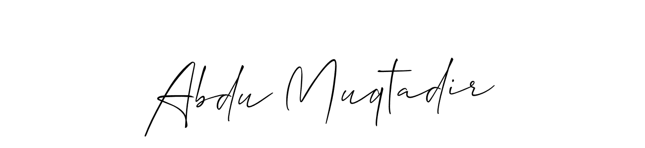 Make a beautiful signature design for name Abdu Muqtadir. With this signature (Allison_Script) style, you can create a handwritten signature for free. Abdu Muqtadir signature style 2 images and pictures png