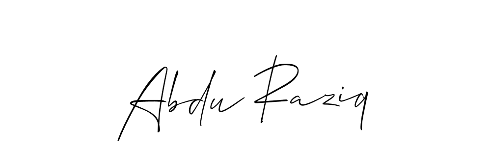 It looks lik you need a new signature style for name Abdu Raziq. Design unique handwritten (Allison_Script) signature with our free signature maker in just a few clicks. Abdu Raziq signature style 2 images and pictures png