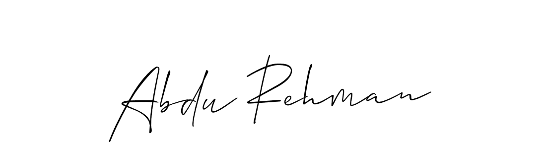 How to make Abdu Rehman name signature. Use Allison_Script style for creating short signs online. This is the latest handwritten sign. Abdu Rehman signature style 2 images and pictures png