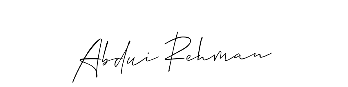 Use a signature maker to create a handwritten signature online. With this signature software, you can design (Allison_Script) your own signature for name Abdui Rehman. Abdui Rehman signature style 2 images and pictures png