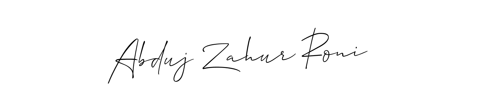 Abduj Zahur Roni stylish signature style. Best Handwritten Sign (Allison_Script) for my name. Handwritten Signature Collection Ideas for my name Abduj Zahur Roni. Abduj Zahur Roni signature style 2 images and pictures png