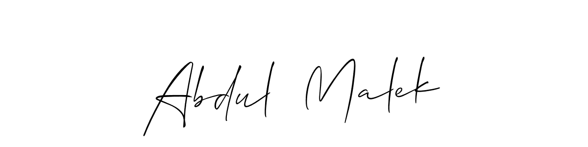 The best way (Allison_Script) to make a short signature is to pick only two or three words in your name. The name Abdul  Malek include a total of six letters. For converting this name. Abdul  Malek signature style 2 images and pictures png