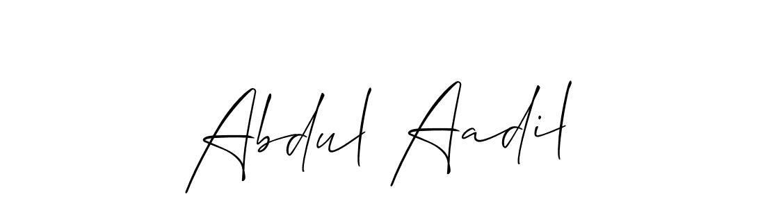 It looks lik you need a new signature style for name Abdul Aadil. Design unique handwritten (Allison_Script) signature with our free signature maker in just a few clicks. Abdul Aadil signature style 2 images and pictures png