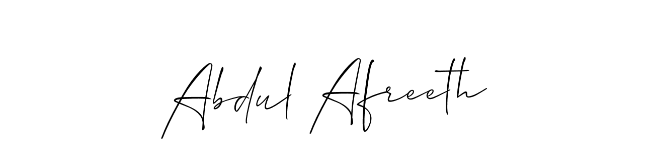 Make a beautiful signature design for name Abdul Afreeth. With this signature (Allison_Script) style, you can create a handwritten signature for free. Abdul Afreeth signature style 2 images and pictures png