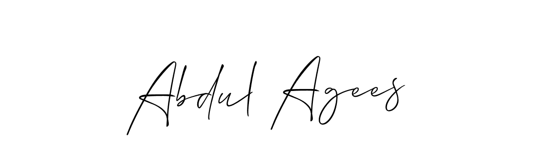 Make a beautiful signature design for name Abdul Agees. With this signature (Allison_Script) style, you can create a handwritten signature for free. Abdul Agees signature style 2 images and pictures png