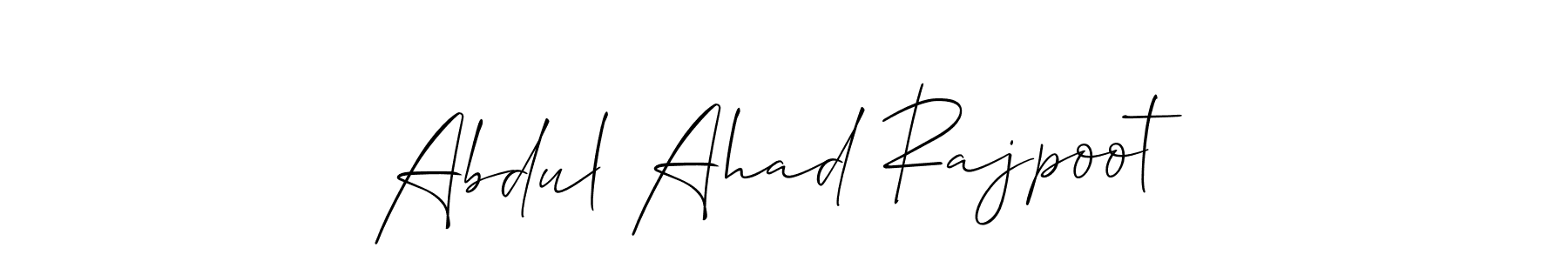 Also You can easily find your signature by using the search form. We will create Abdul Ahad Rajpoot name handwritten signature images for you free of cost using Allison_Script sign style. Abdul Ahad Rajpoot signature style 2 images and pictures png