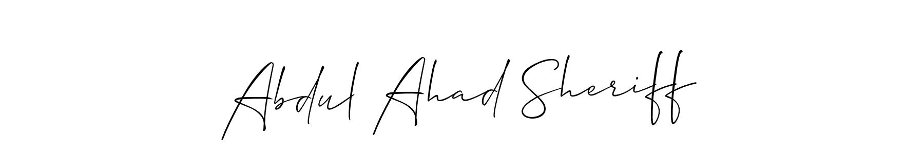 The best way (Allison_Script) to make a short signature is to pick only two or three words in your name. The name Abdul Ahad Sheriff include a total of six letters. For converting this name. Abdul Ahad Sheriff signature style 2 images and pictures png