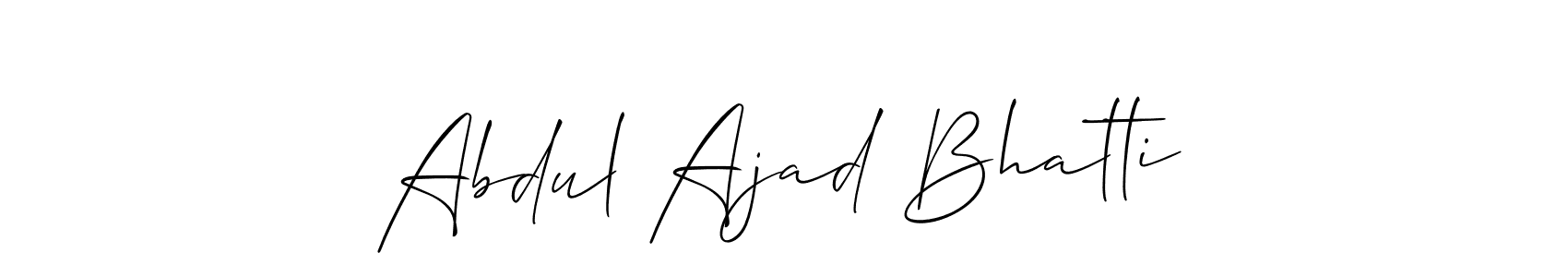 Use a signature maker to create a handwritten signature online. With this signature software, you can design (Allison_Script) your own signature for name Abdul Ajad Bhatti. Abdul Ajad Bhatti signature style 2 images and pictures png