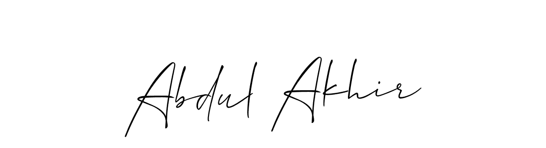 It looks lik you need a new signature style for name Abdul Akhir. Design unique handwritten (Allison_Script) signature with our free signature maker in just a few clicks. Abdul Akhir signature style 2 images and pictures png
