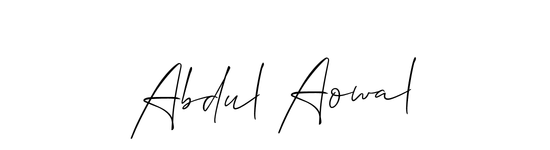 Make a beautiful signature design for name Abdul Aowal. With this signature (Allison_Script) style, you can create a handwritten signature for free. Abdul Aowal signature style 2 images and pictures png