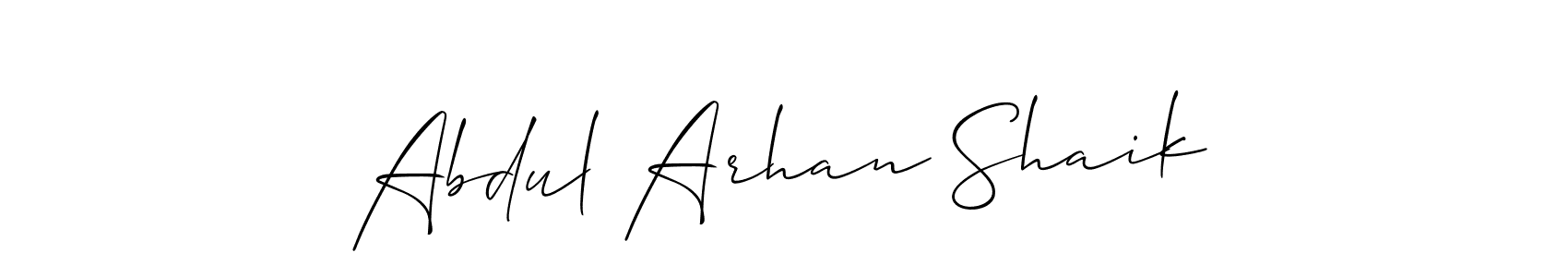 Create a beautiful signature design for name Abdul Arhan Shaik. With this signature (Allison_Script) fonts, you can make a handwritten signature for free. Abdul Arhan Shaik signature style 2 images and pictures png