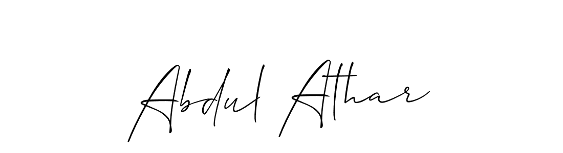 Similarly Allison_Script is the best handwritten signature design. Signature creator online .You can use it as an online autograph creator for name Abdul Athar. Abdul Athar signature style 2 images and pictures png