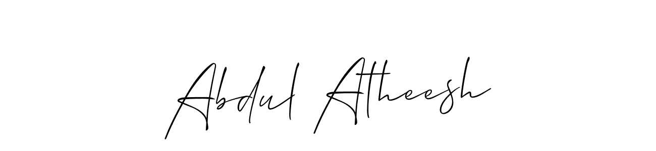 How to make Abdul Atheesh name signature. Use Allison_Script style for creating short signs online. This is the latest handwritten sign. Abdul Atheesh signature style 2 images and pictures png