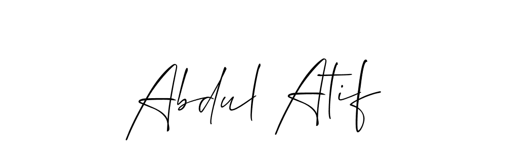 if you are searching for the best signature style for your name Abdul Atif. so please give up your signature search. here we have designed multiple signature styles  using Allison_Script. Abdul Atif signature style 2 images and pictures png
