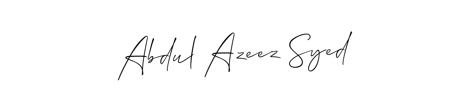 Abdul Azeez Syed stylish signature style. Best Handwritten Sign (Allison_Script) for my name. Handwritten Signature Collection Ideas for my name Abdul Azeez Syed. Abdul Azeez Syed signature style 2 images and pictures png