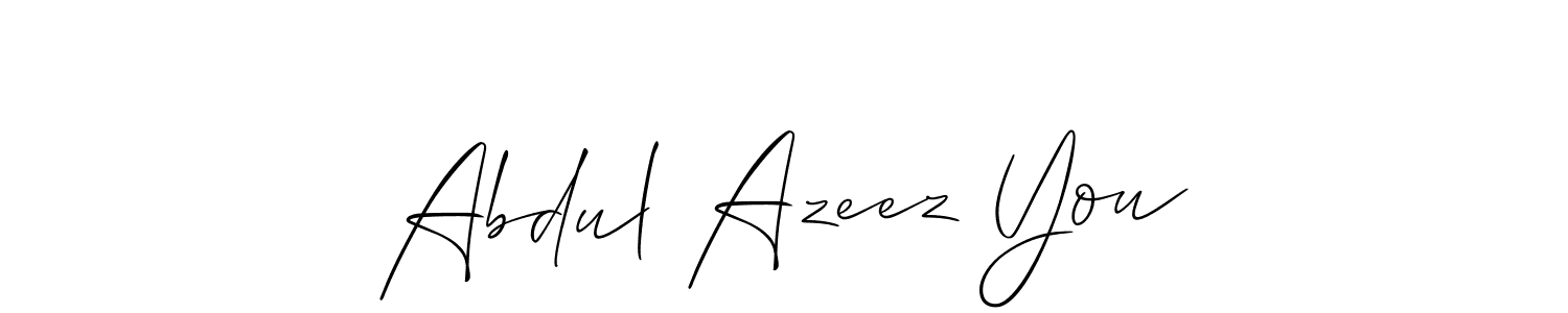 Also You can easily find your signature by using the search form. We will create Abdul Azeez You name handwritten signature images for you free of cost using Allison_Script sign style. Abdul Azeez You signature style 2 images and pictures png