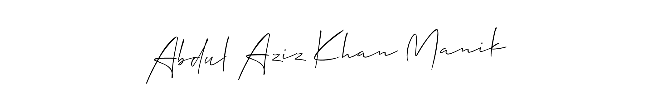 How to make Abdul Aziz Khan Manik signature? Allison_Script is a professional autograph style. Create handwritten signature for Abdul Aziz Khan Manik name. Abdul Aziz Khan Manik signature style 2 images and pictures png
