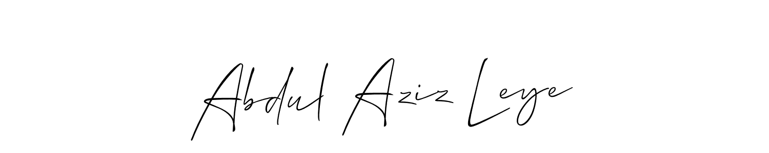 Design your own signature with our free online signature maker. With this signature software, you can create a handwritten (Allison_Script) signature for name Abdul Aziz Leye. Abdul Aziz Leye signature style 2 images and pictures png