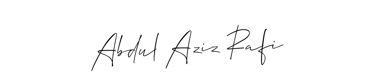 It looks lik you need a new signature style for name Abdul Aziz Rafi. Design unique handwritten (Allison_Script) signature with our free signature maker in just a few clicks. Abdul Aziz Rafi signature style 2 images and pictures png