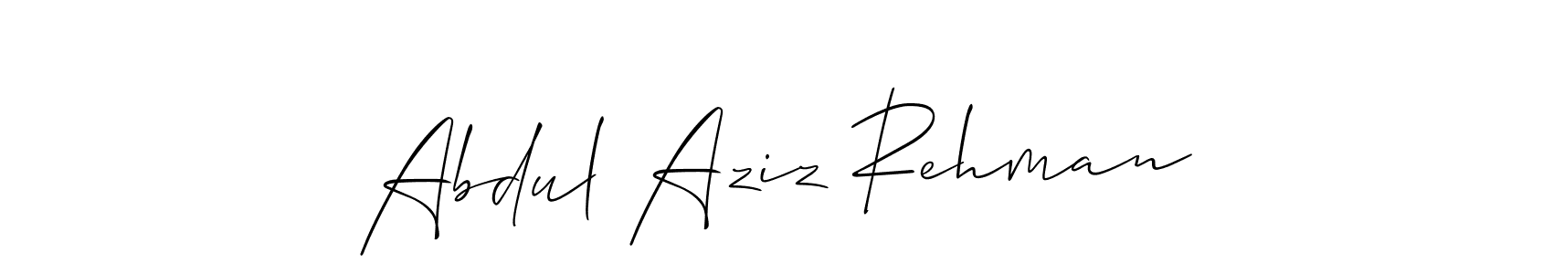 Make a short Abdul Aziz Rehman signature style. Manage your documents anywhere anytime using Allison_Script. Create and add eSignatures, submit forms, share and send files easily. Abdul Aziz Rehman signature style 2 images and pictures png