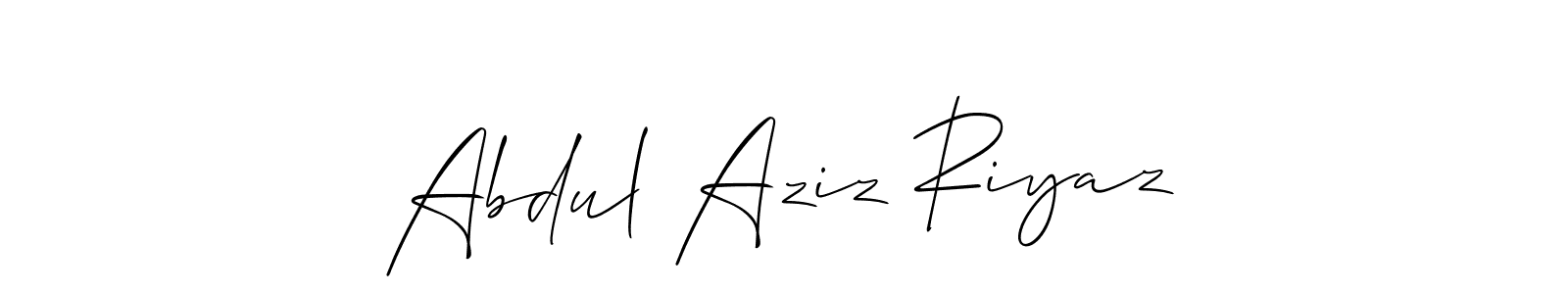 How to make Abdul Aziz Riyaz name signature. Use Allison_Script style for creating short signs online. This is the latest handwritten sign. Abdul Aziz Riyaz signature style 2 images and pictures png
