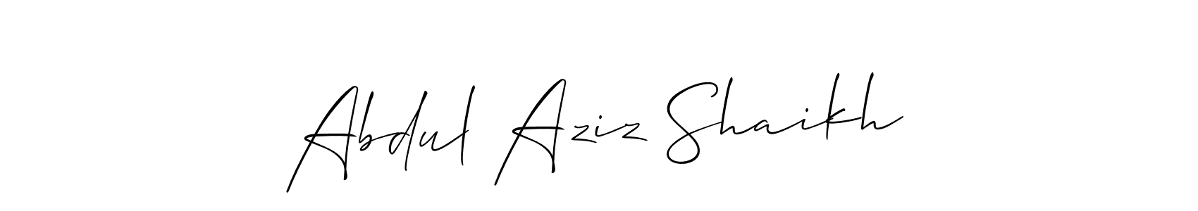 It looks lik you need a new signature style for name Abdul Aziz Shaikh. Design unique handwritten (Allison_Script) signature with our free signature maker in just a few clicks. Abdul Aziz Shaikh signature style 2 images and pictures png