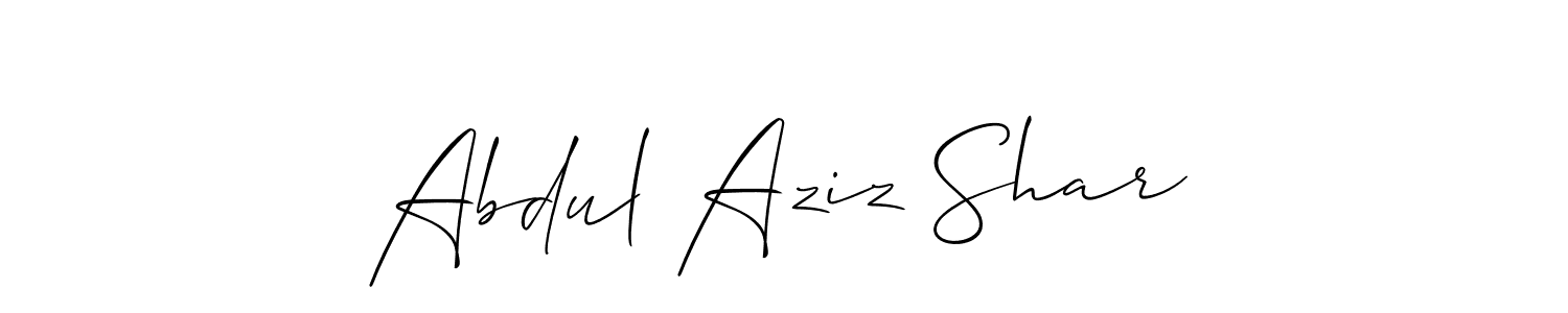 Similarly Allison_Script is the best handwritten signature design. Signature creator online .You can use it as an online autograph creator for name Abdul Aziz Shar. Abdul Aziz Shar signature style 2 images and pictures png