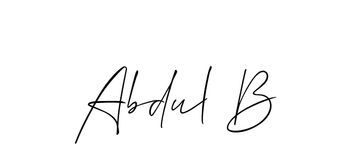 Create a beautiful signature design for name Abdul B. With this signature (Allison_Script) fonts, you can make a handwritten signature for free. Abdul B signature style 2 images and pictures png