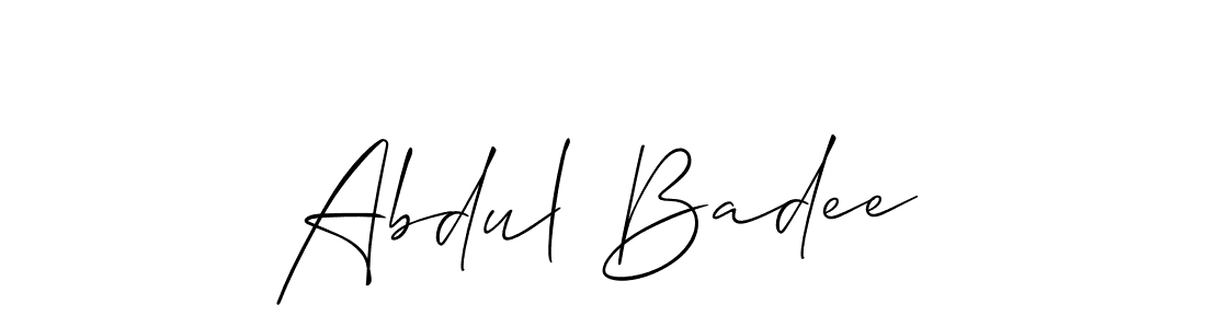 Create a beautiful signature design for name Abdul Badee. With this signature (Allison_Script) fonts, you can make a handwritten signature for free. Abdul Badee signature style 2 images and pictures png