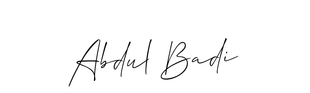 How to make Abdul Badi name signature. Use Allison_Script style for creating short signs online. This is the latest handwritten sign. Abdul Badi signature style 2 images and pictures png