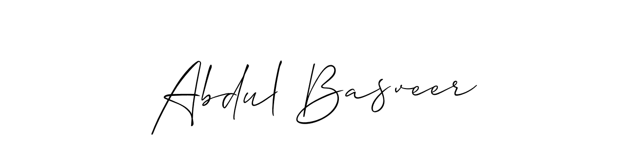 How to make Abdul Basveer name signature. Use Allison_Script style for creating short signs online. This is the latest handwritten sign. Abdul Basveer signature style 2 images and pictures png