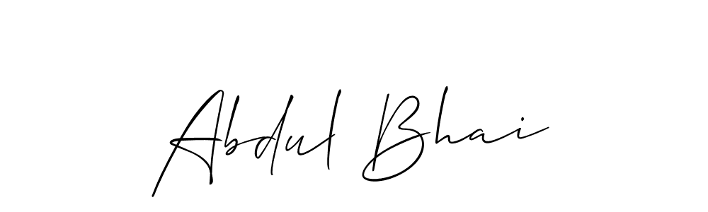 Use a signature maker to create a handwritten signature online. With this signature software, you can design (Allison_Script) your own signature for name Abdul Bhai. Abdul Bhai signature style 2 images and pictures png