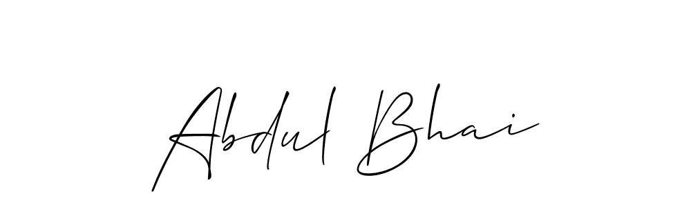 Use a signature maker to create a handwritten signature online. With this signature software, you can design (Allison_Script) your own signature for name Abdul Bhai. Abdul Bhai signature style 2 images and pictures png