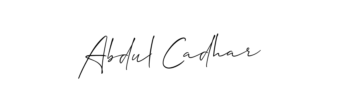 Make a beautiful signature design for name Abdul Cadhar. With this signature (Allison_Script) style, you can create a handwritten signature for free. Abdul Cadhar signature style 2 images and pictures png