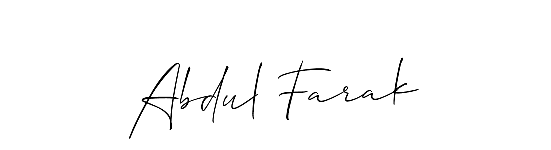 Design your own signature with our free online signature maker. With this signature software, you can create a handwritten (Allison_Script) signature for name Abdul Farak. Abdul Farak signature style 2 images and pictures png