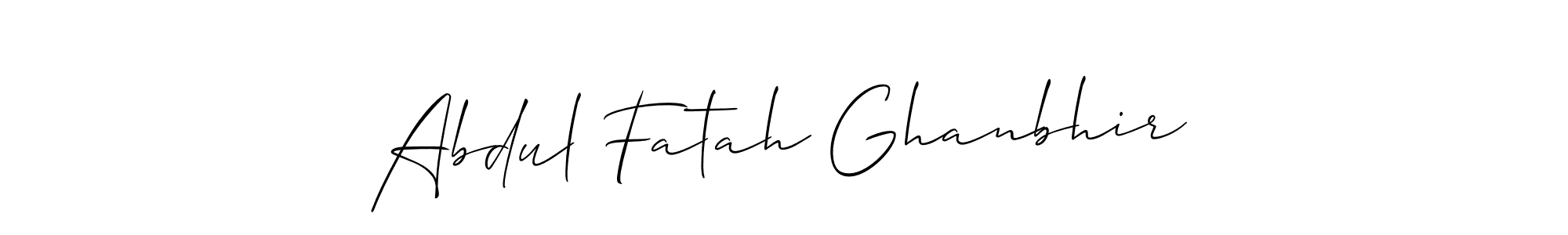 Make a short Abdul Fatah Ghanbhir signature style. Manage your documents anywhere anytime using Allison_Script. Create and add eSignatures, submit forms, share and send files easily. Abdul Fatah Ghanbhir signature style 2 images and pictures png