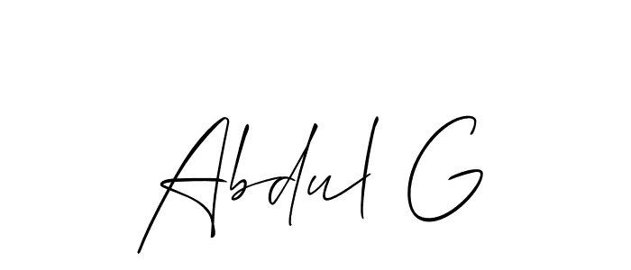 Allison_Script is a professional signature style that is perfect for those who want to add a touch of class to their signature. It is also a great choice for those who want to make their signature more unique. Get Abdul G name to fancy signature for free. Abdul G signature style 2 images and pictures png