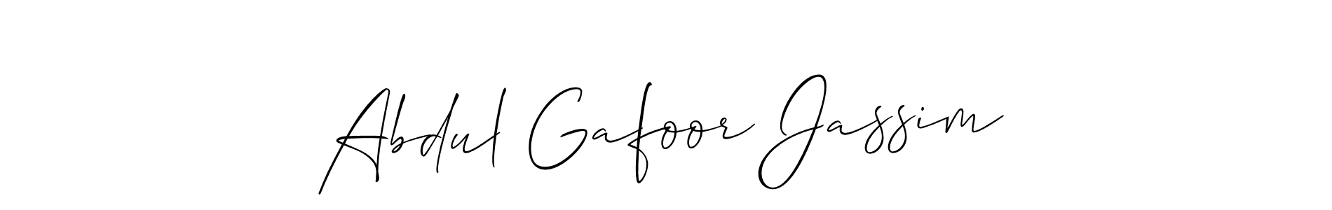 Create a beautiful signature design for name Abdul Gafoor Jassim. With this signature (Allison_Script) fonts, you can make a handwritten signature for free. Abdul Gafoor Jassim signature style 2 images and pictures png