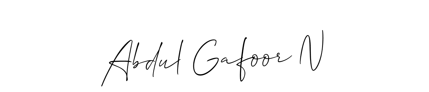 Design your own signature with our free online signature maker. With this signature software, you can create a handwritten (Allison_Script) signature for name Abdul Gafoor N. Abdul Gafoor N signature style 2 images and pictures png