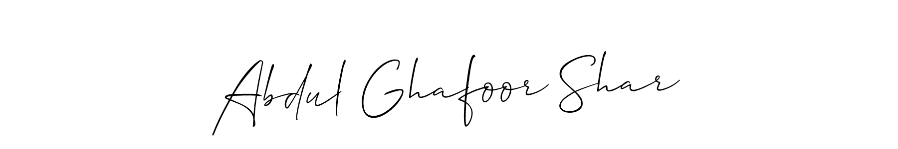 This is the best signature style for the Abdul Ghafoor Shar name. Also you like these signature font (Allison_Script). Mix name signature. Abdul Ghafoor Shar signature style 2 images and pictures png