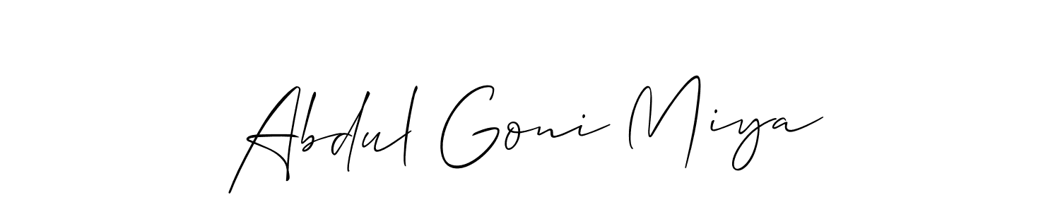 How to make Abdul Goni Miya signature? Allison_Script is a professional autograph style. Create handwritten signature for Abdul Goni Miya name. Abdul Goni Miya signature style 2 images and pictures png