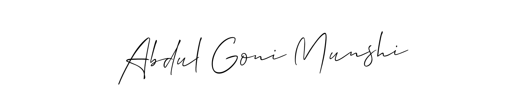 if you are searching for the best signature style for your name Abdul Goni Munshi. so please give up your signature search. here we have designed multiple signature styles  using Allison_Script. Abdul Goni Munshi signature style 2 images and pictures png