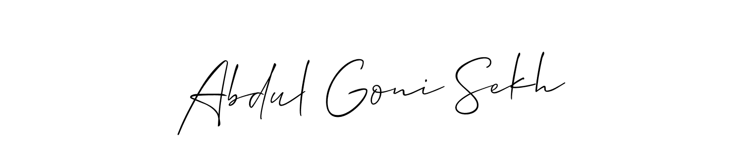 Create a beautiful signature design for name Abdul Goni Sekh. With this signature (Allison_Script) fonts, you can make a handwritten signature for free. Abdul Goni Sekh signature style 2 images and pictures png